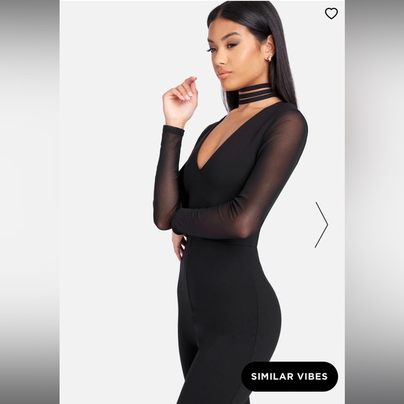 BEBE NWT CHOKER NECK CATSUIT - Picture 2 of 4